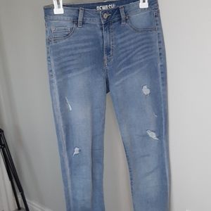 Ribbed high waisted skinny jeans